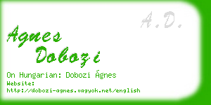 agnes dobozi business card